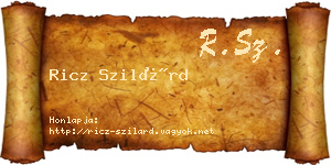 Ricz Szilárd névjegykártya