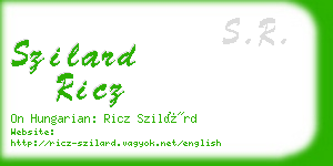 szilard ricz business card